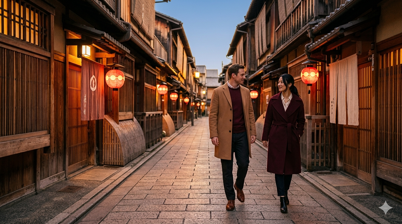 京都 祇園 夕暮れ
