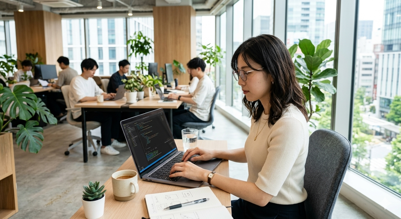 AIでコーディングしている様子のイメージ